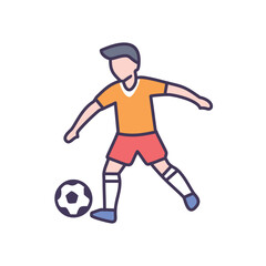 Soccer player dribbling ball. Active athlete controls the ball, symbolizing skill and determination in sports.