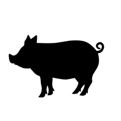 illustration of a pig silhouette icon