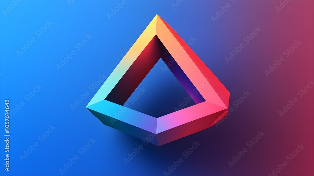 Poster abstract colorful geometric shape on gradient background