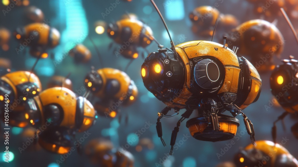 Poster swarm robotics: group of small robots working together like