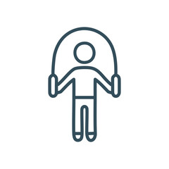 Jump rope fitness icon. Active person jumping rope; symbolizes fitness, exercise, and a healthy lifestyle.