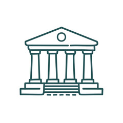 Classic building icon. Elegant temple illustration, symbolizing authority, justice, and wisdom.  Ideal for legal, government, or educational contexts.