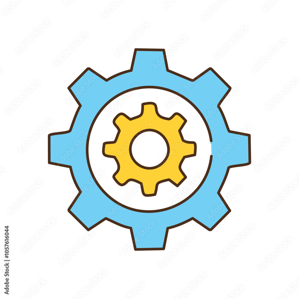 Poster gear system mechanics. interlocking gears symbolize teamwork, efficiency, and complex processes. a v