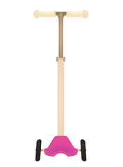 Pink   kids scooter. vector illustration