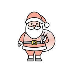 Festive santa claus cartoon. Happy Santa carries gifts, symbolizing joy and generosity of the Christmas season.  A cheerful, lighthearted illustration.