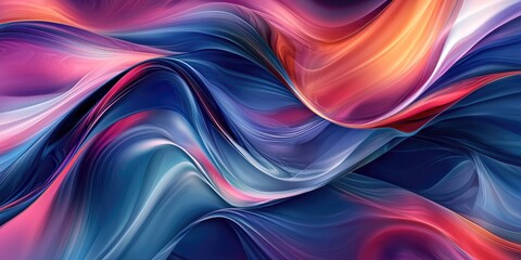 Obraz premium A vibrant abstract design with flowing shapes and bold colors, creating a modern artistic feel
