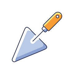 Small trowel tool. Handy masonry tool, ideal for precise work. Represents craftsmanship and construction.