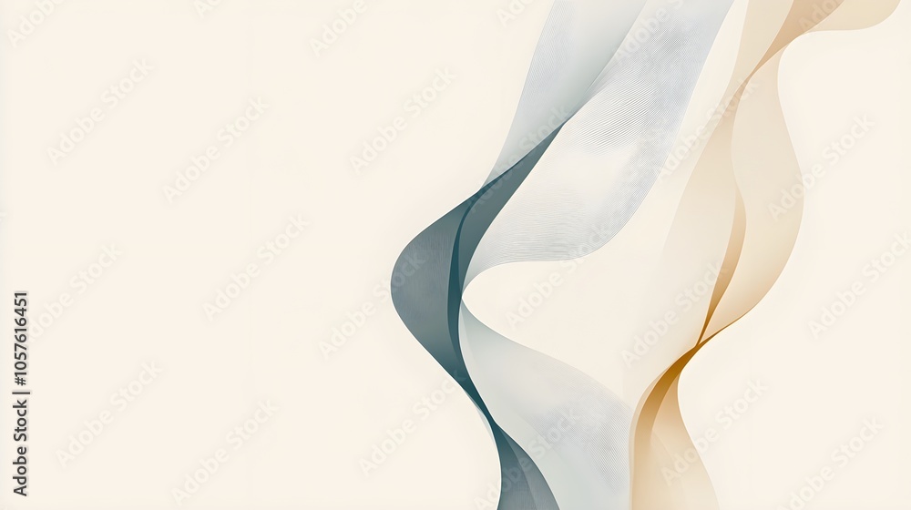 Poster abstract background with wavy lines and minimalist design
