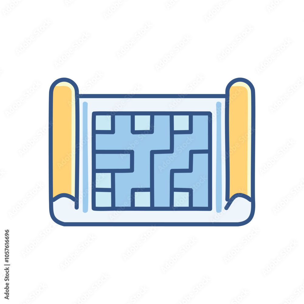 Aufkleber maze puzzle blueprint. intricate maze design, symbolic of challenges and problem-solving. find the p