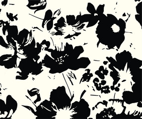 Beautiful vector seamless floral pattern with watercolor hand drawn gentle summer flowers. Stock illustration. Natural artwork.