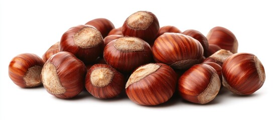 Obraz premium Chestnuts On White Background