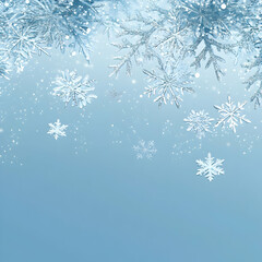 Light Blue Gradient Background with Snowfall Effect and Delicate Details