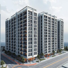 A new area with new multi-storey buildings Condominium  