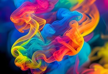 Fototapeta premium vibrant neon smoke clouds