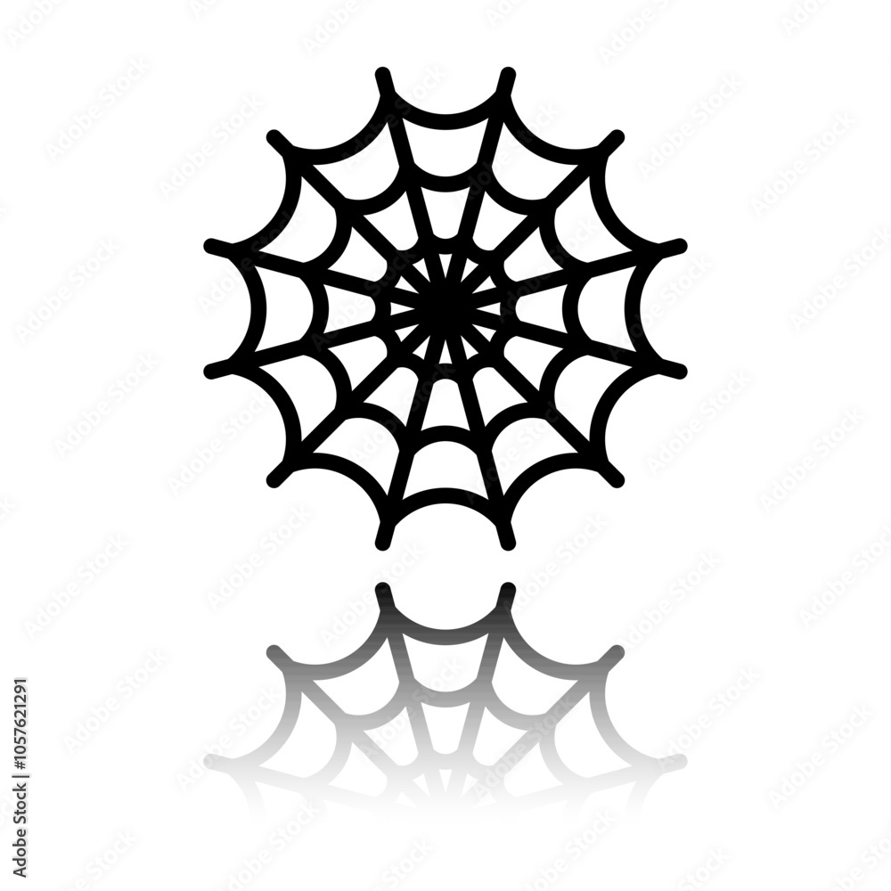 Aufkleber web simple icon. flat design. black icon with mirror reflection. white background