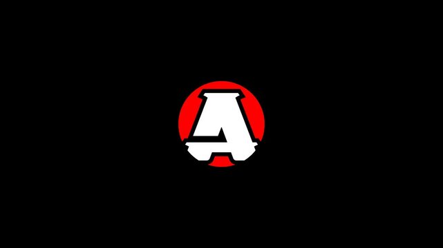 Animation Stylish Circular A Logo  Perfect for Tech and Creative Brands