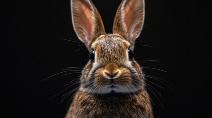 Obraz premium A house rabbit gazes directly at the camera