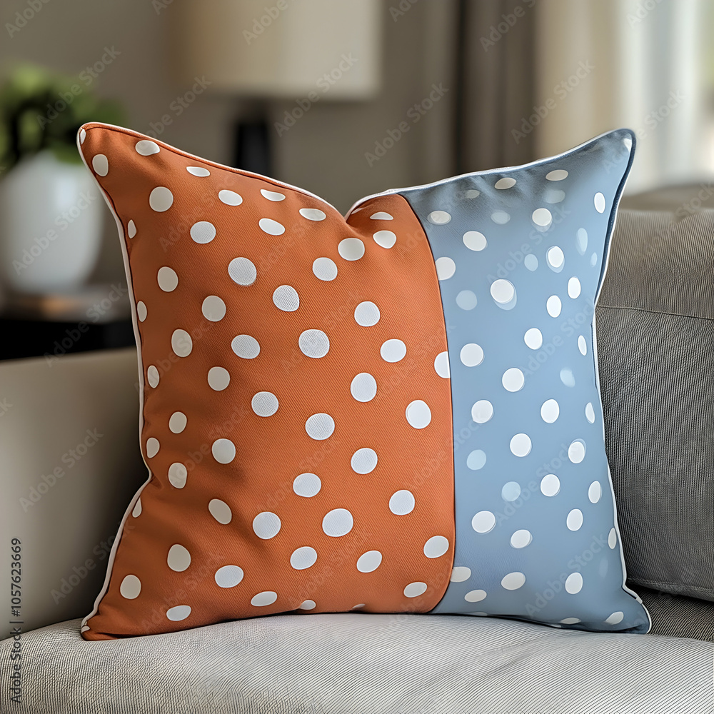 Poster reversible pillow featuring solid color design on one side and patterned texture on the other, ideal