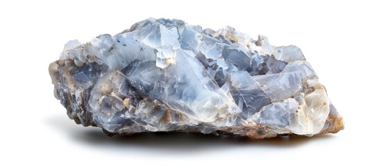 Raw Chalcedony Rock Stone Isolated On White Background