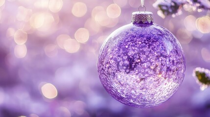 Abstract purple Christmas ornament with intricate design resembling a snow globe perfect for seasonal decor