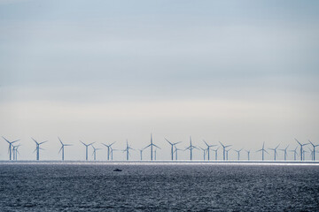offshore wind farm seen from Brighton Sussex England