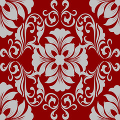 damask seamless pattern element. Classical luxury old fashioned damask ornament, royal victorian seamless texture. 