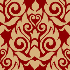 damask seamless pattern element. Classical luxury old fashioned damask ornament, royal victorian seamless texture. 