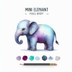 Naklejka premium baby elephant illustration