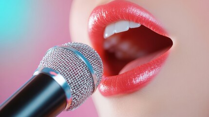 A close up of a person mouth while practicing vocal exercises, emphasizing the importance of proper articulation.