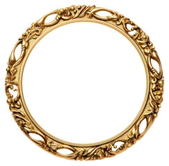 PNG Vintage circle frame gold golden photo.