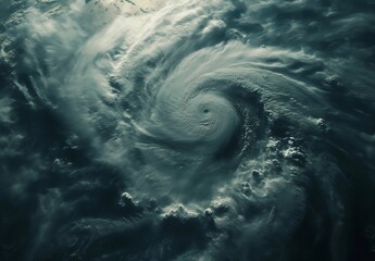 Epic Satellite View of a Powerful Super Typhoon. Eye of storm. Generative AI.