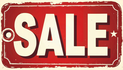 Vintage sale tag with bold "SALE" text for promotions and discount advertising