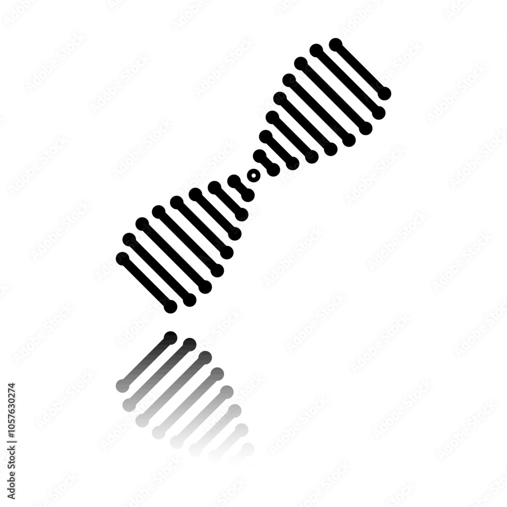 Poster dna simple icon vector. flat design. black icon with mirror reflection. white background