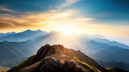 A rugged mountain range stretching across the horizon, showcasing the raw beauty of nature.