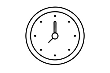 Elegant Clock Isolated Vector Illustration