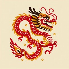 Fototapeta premium Red and Gold Decorative Dragon