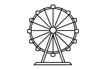 Ferris Wheel Silhouettes Vector Illustration - Clipart SVG for Fun Design