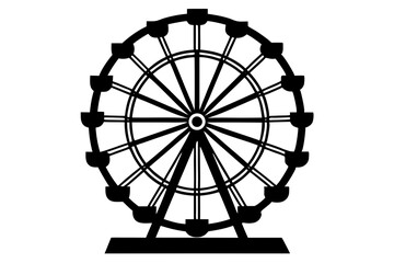 Ferris Wheel Vector Isolated on White Background for Creative Projects