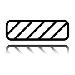 Barrier simple icon, vector. Flat design. Black icon with mirror reflection. White background