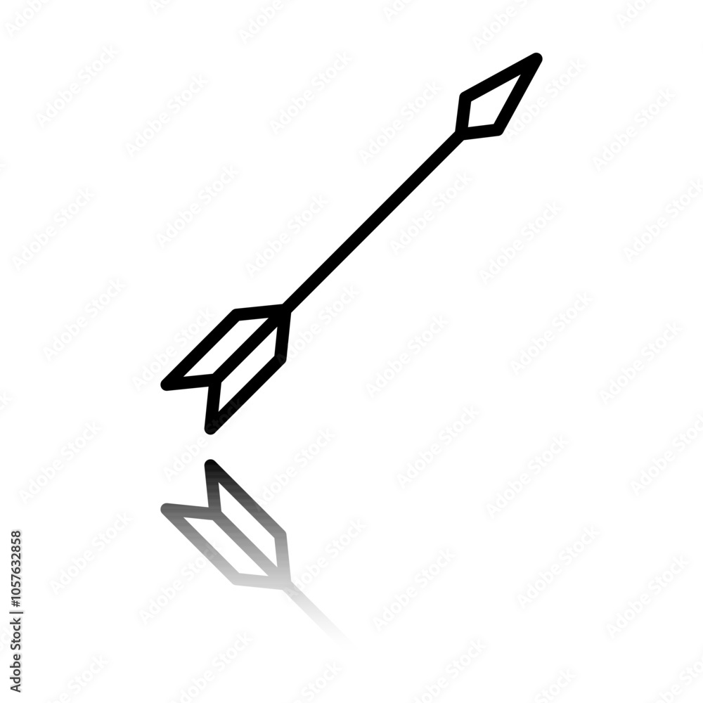 Aufkleber arrow simple icon vector. flat design. black icon with mirror reflection. white background