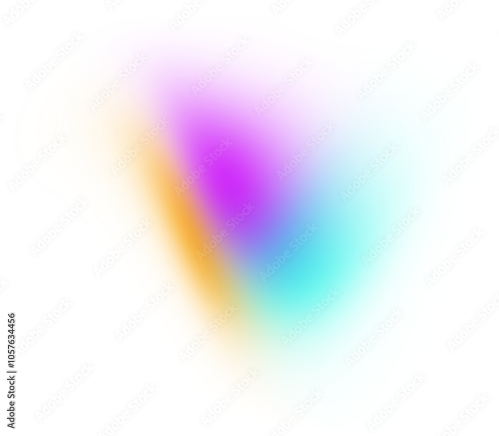 Poster abstract purple blue yellow gradient shape on transparent background design element copy space