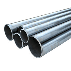 Fototapeta premium A collection of metallic pipes arranged closely, showcasing their smooth, cylindrical design against a dark background.