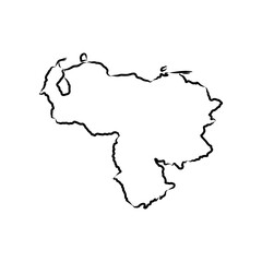 Venezuela map hand drawn sketch. Vector illustration.Venezuela map, vector sketch