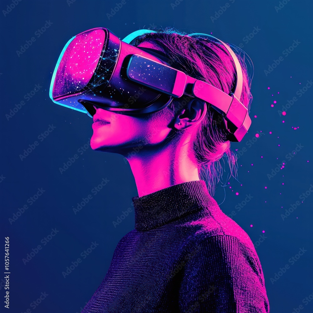 Poster exploring virtual reality the intersection of technology and imagination in modern experiences