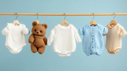 Classic Baby Clothes on Hanger Display