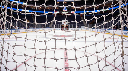 Hockey net mesh detail close-up