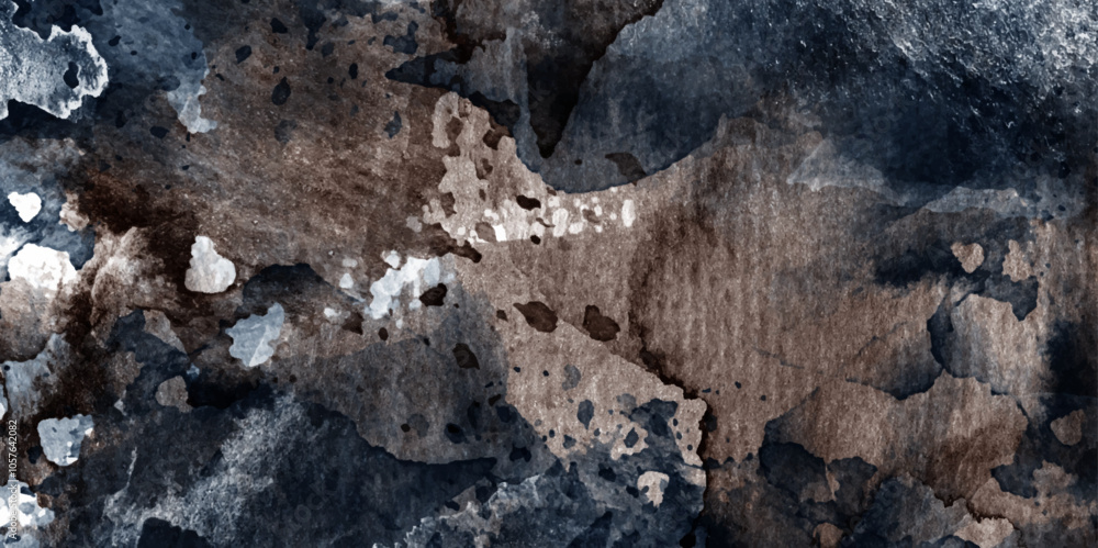 Poster black and blue marble natural pattern for background. watercolor black texture background. elegant m