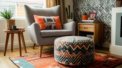 Chic Living Room Corner with Stylish Accent Pieces