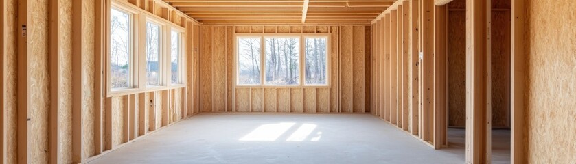 Interior view of a new home under construction