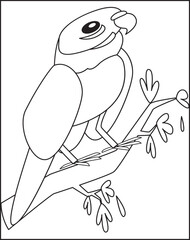 Cute Bird for Kids coloring page For Kids.
